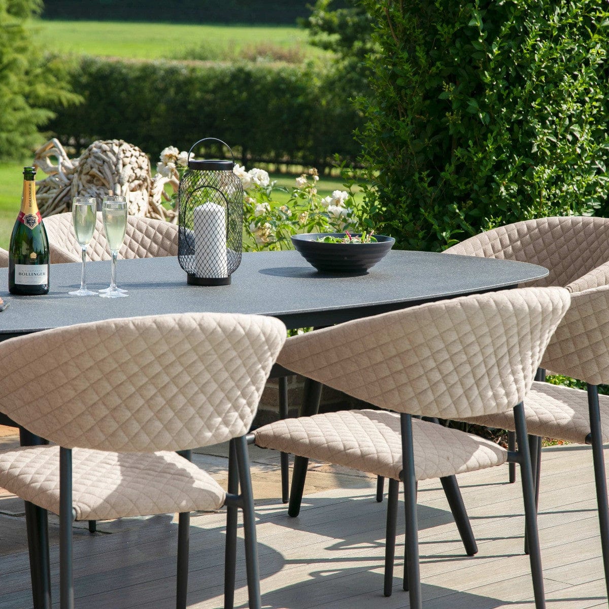 Maze Outdoors Pebble 8 Seat Oval Dining Set / Taupe House of Isabella UK