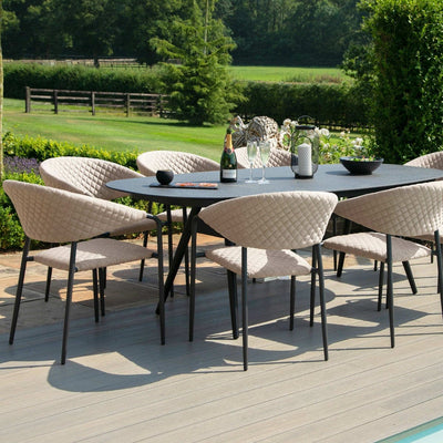 Maze Outdoors Pebble 8 Seat Oval Dining Set / Taupe House of Isabella UK