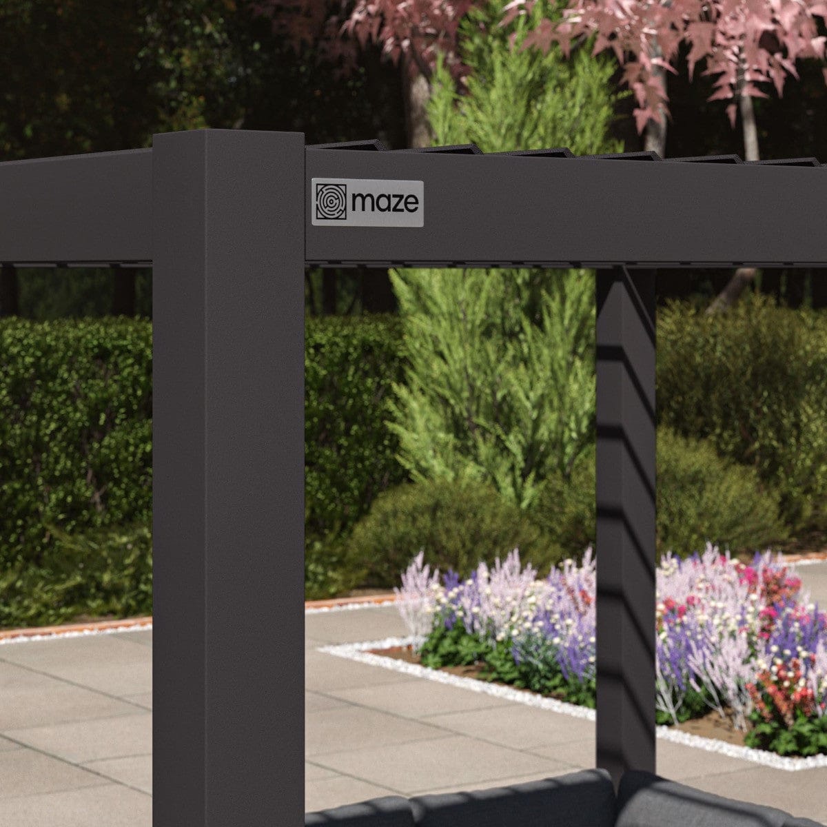 Maze Outdoors Pergola Aluminium Square 30x30 Frame Only - Grey House of Isabella UK