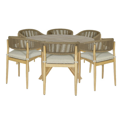 Maze Outdoors Porto 6 Seat Round Dining Set - Sandstone House of Isabella UK