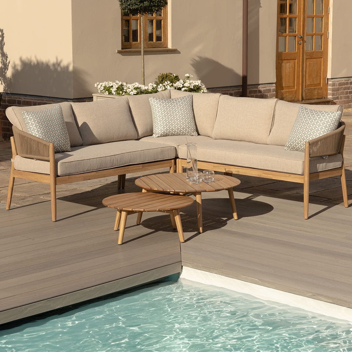 Maze Outdoors Porto Corner Sofa Set - Sandstone House of Isabella UK