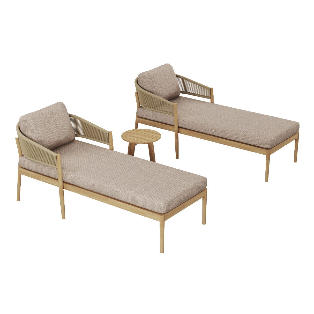 Maze Outdoors Porto Double Sunlounger Set - Sandstone House of Isabella UK