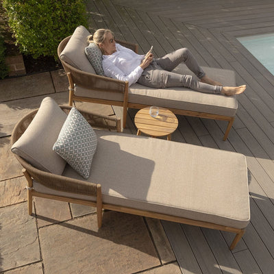 Maze Outdoors Porto Double Sunlounger Set - Sandstone House of Isabella UK