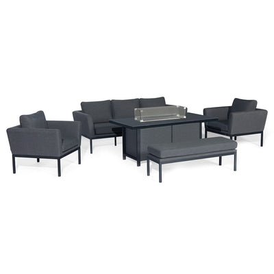 Maze Outdoors Pulse 3 Seat Sofa Set with Fire Pit Table / Charcoal House of Isabella UK