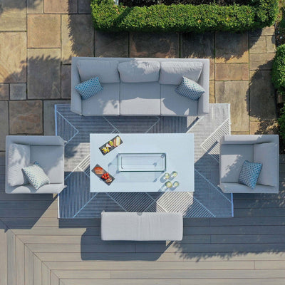 Maze Outdoors Pulse 3 Seat Sofa Set with Fire Pit Table / Lead Chine House of Isabella UK