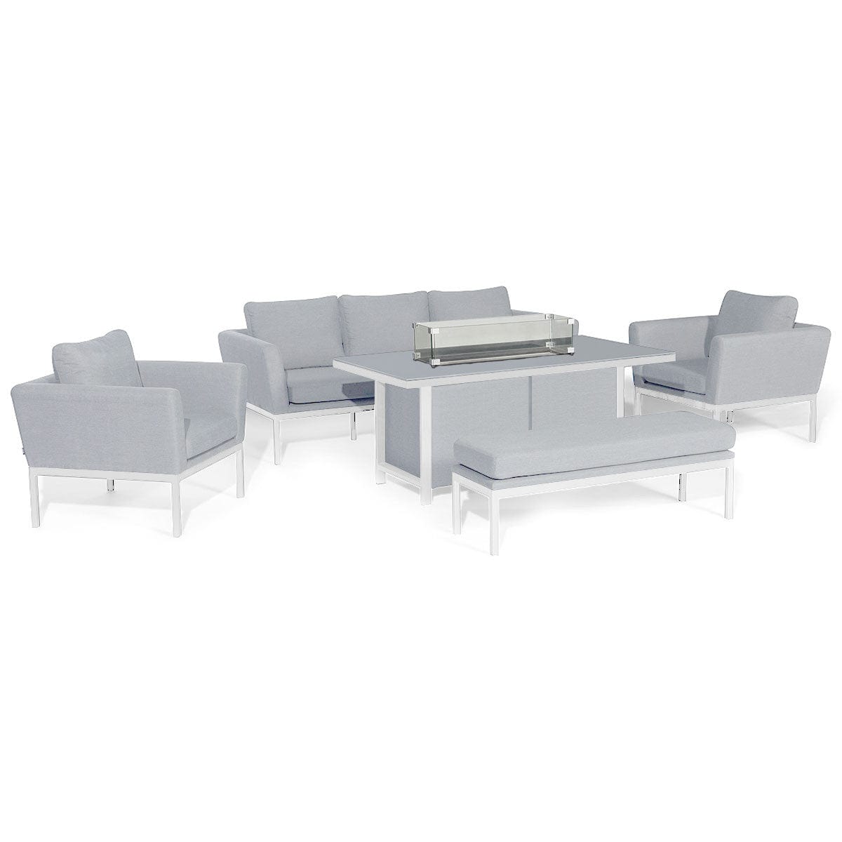 Maze Outdoors Pulse 3 Seat Sofa Set with Fire Pit Table / Lead Chine House of Isabella UK