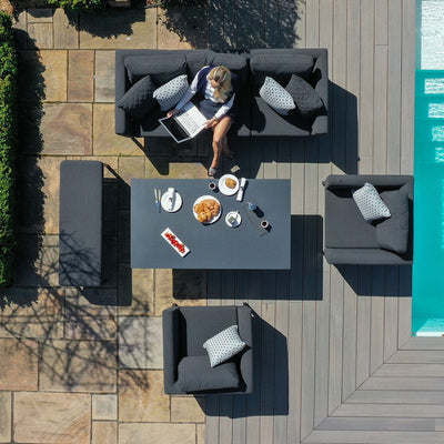 Maze Outdoors Pulse 3 Seat Sofa Set with Rising Table / Charcoal House of Isabella UK