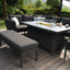 Pulse Rectangular Corner Dining Set - With Fire Pit Table / Charcoal.