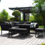 Maze Outdoors Pulse Square Corner Dining Set - With Fire Pit Table / Charcoal House of Isabella UK