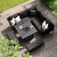 Maze Outdoors Pulse Square Corner Dining Set - With Fire Pit Table / Charcoal House of Isabella UK
