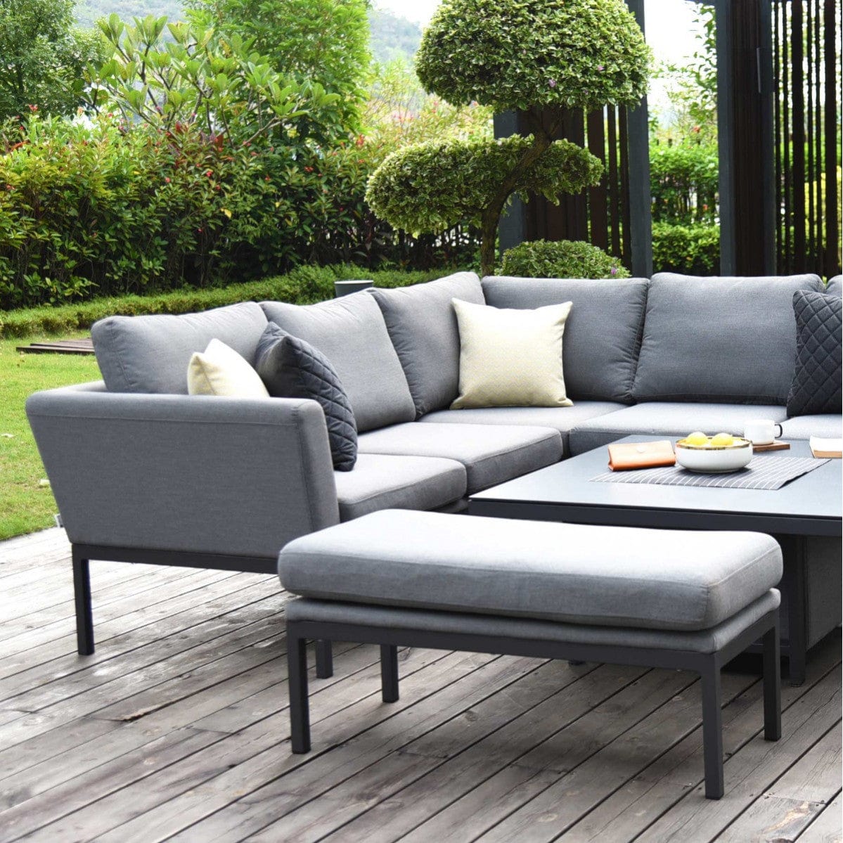 Maze Outdoors Pulse Square Corner Dining Set with Rising Table / Flanelle House of Isabella UK