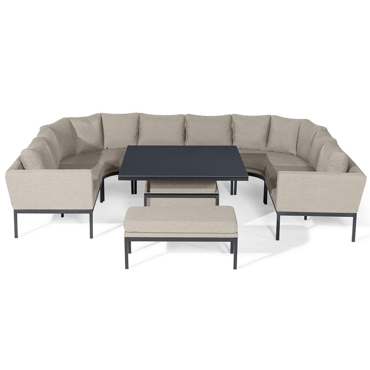 Maze Outdoors Pulse U Shape Corner Dining Set with Rising Table / Oatmeal House of Isabella UK