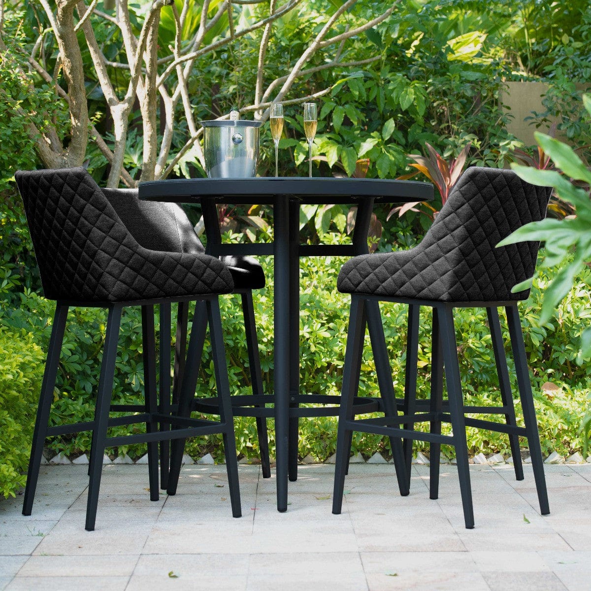 Maze Outdoors Regal 4 Seat Round Bar Set / Charcoal House of Isabella UK