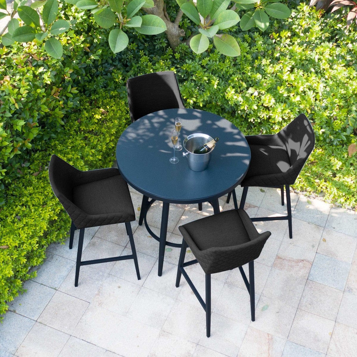 Maze Outdoors Regal 4 Seat Round Bar Set / Charcoal House of Isabella UK