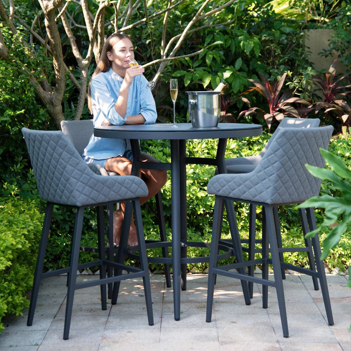 Maze Outdoors Regal 4 Seat Round Bar Set / Flanelle House of Isabella UK