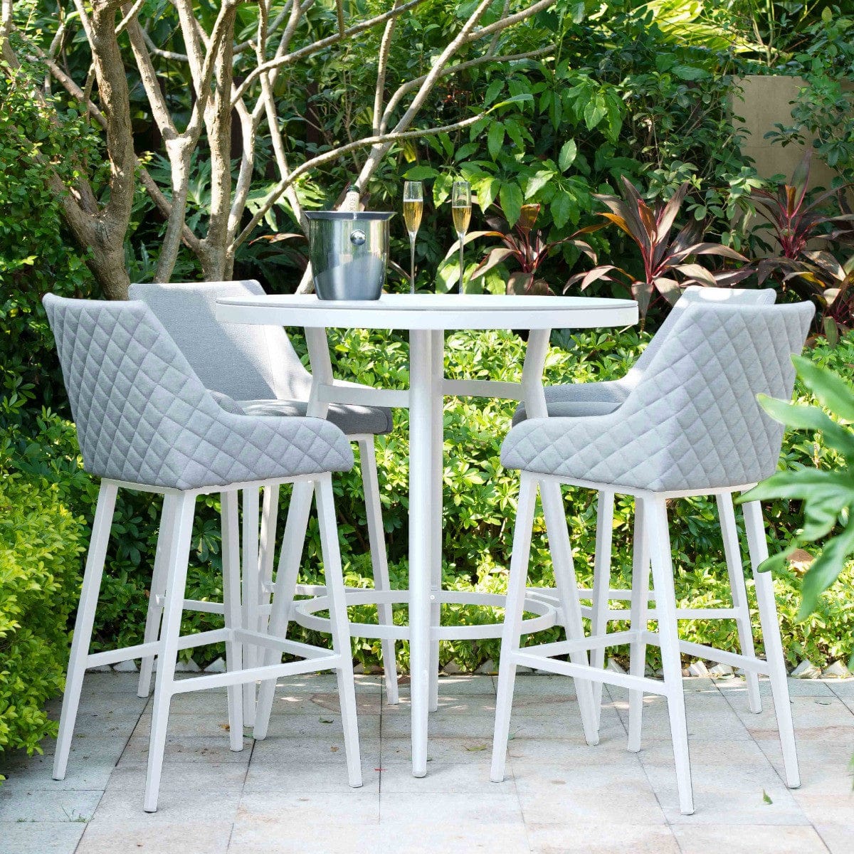 Maze Outdoors Regal 4 Seat Round Bar Set / Lead Chine House of Isabella UK