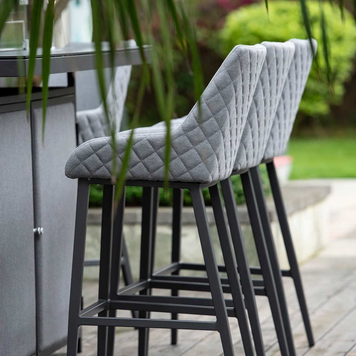 Regal 8 Seat Rectangular Fire Pit Bar Set / Flanelle.