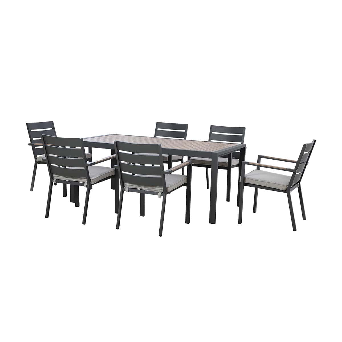 Maze Outdoors Vancouver 6 Seat Rectangular Dining Set - Dove Grey House of Isabella UK