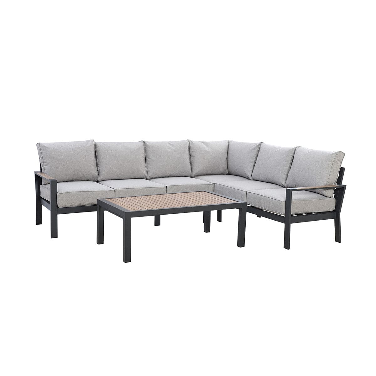 Maze Outdoors Vancouver Large Corner Sofa Set With Rectangular Table - Dove Grey House of Isabella UK