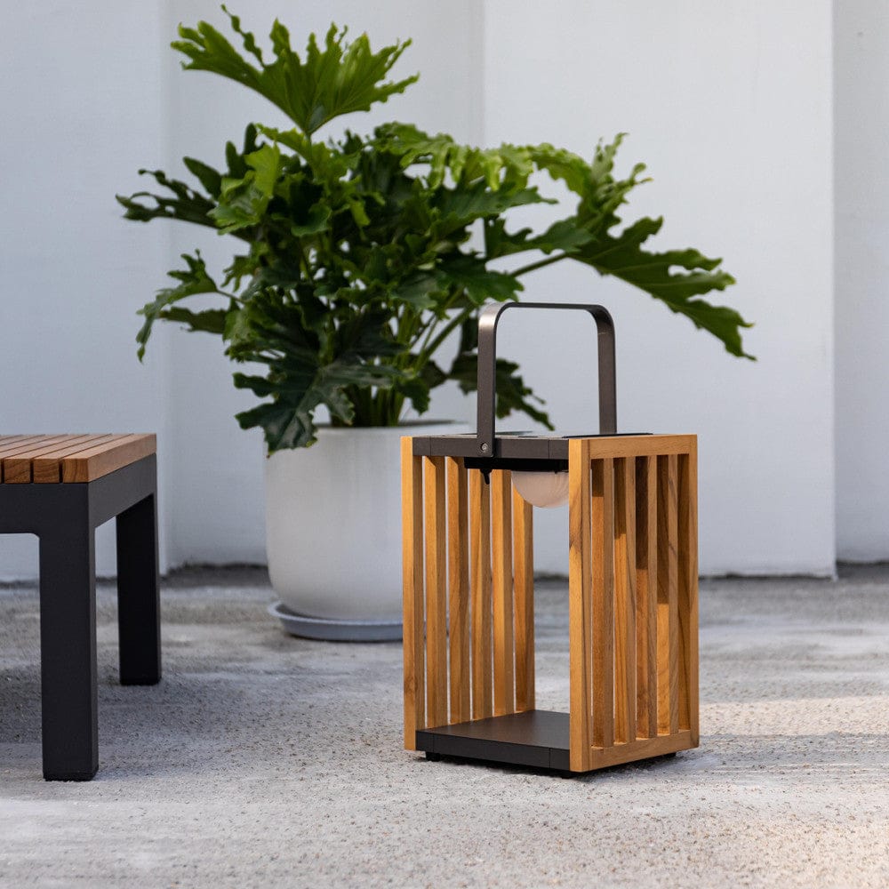 Maze Outdoors Venus Small Solar Light - Wood / Charcoal House of Isabella UK