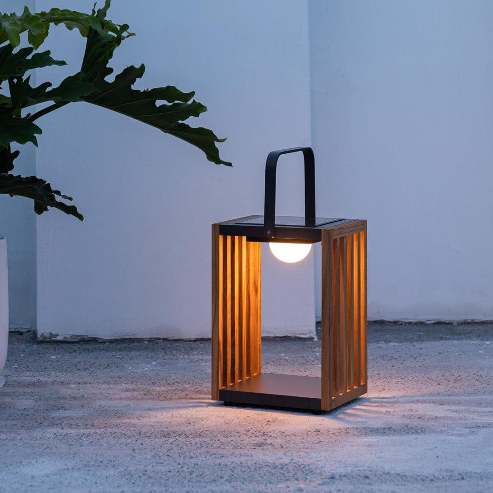 Maze Outdoors Venus Small Solar Light - Wood / Charcoal House of Isabella UK