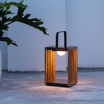 Maze Outdoors Venus Small Solar Light - Wood / Charcoal House of Isabella UK