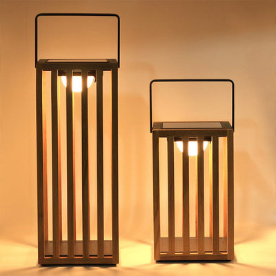 Maze Outdoors Venus Small Solar Light - Wood / Charcoal House of Isabella UK