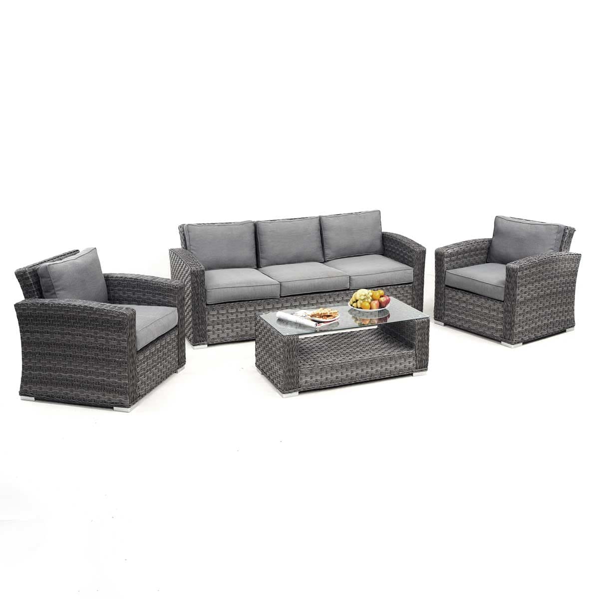 Maze Outdoors Victoria 3 Seat Sofa Set Grey House of Isabella UK