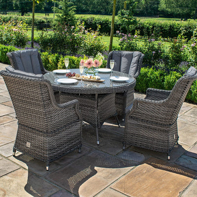 Maze Outdoors Victoria 4 Seat Round Dining Set with Square Chairs House of Isabella UK