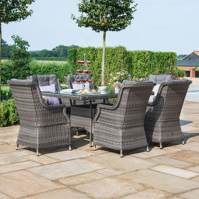 Maze Outdoors Victoria 6 Seat Rectangle Dining Set with Square Chairs House of Isabella UK