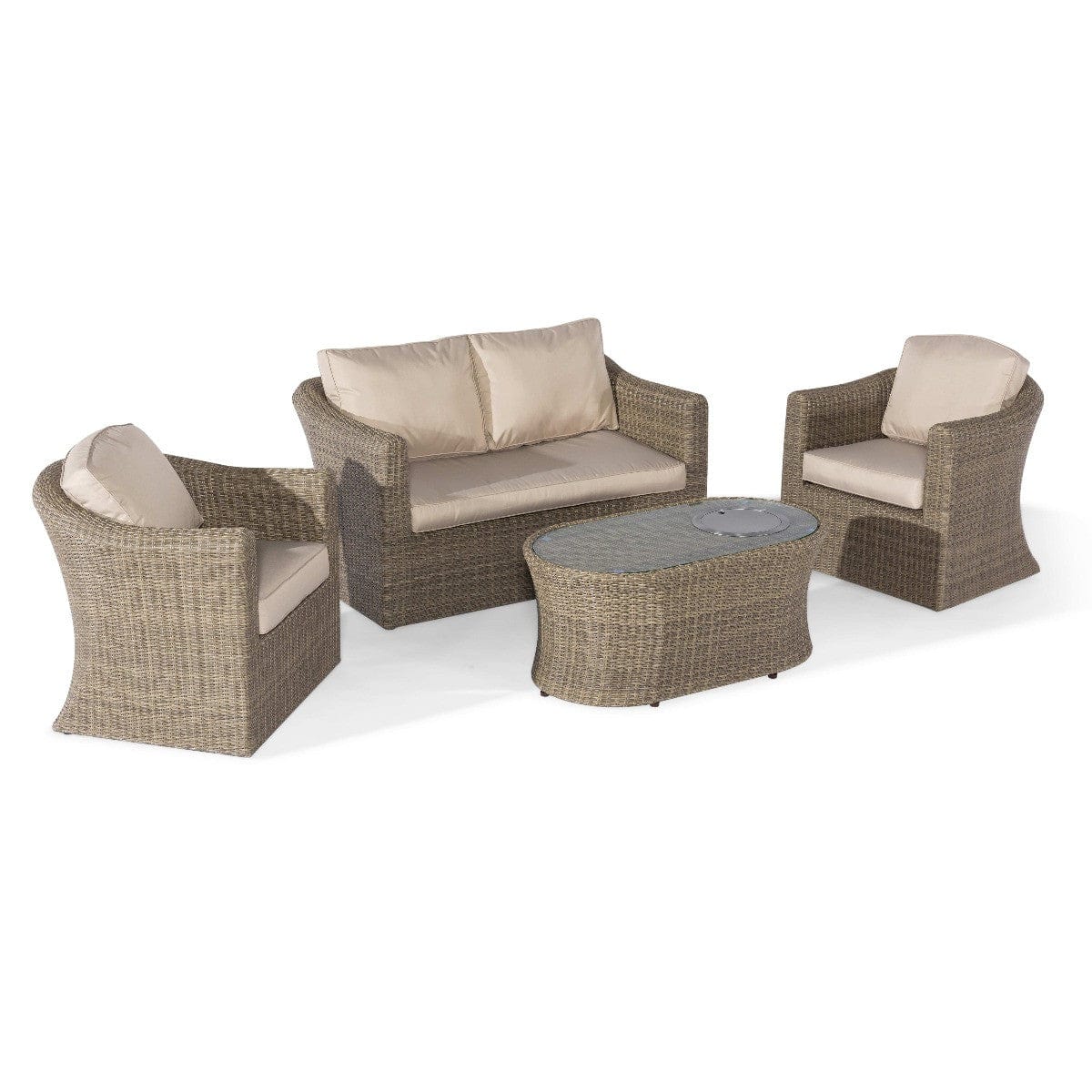 Maze Outdoors Winchester 2 Seat Sofa Set with Fire Pit Coffee Table House of Isabella UK