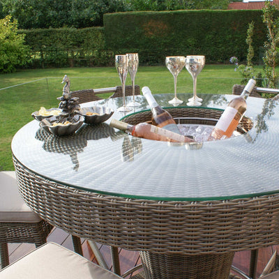 Maze Outdoors Winchester 6 Seat Round Bar Set with Ice Bucket House of Isabella UK