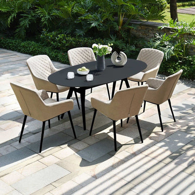Maze Outdoors Zest 6 Seat Oval Dining Set / Taupe House of Isabella UK