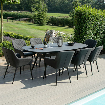 Maze Outdoors Zest 8 Seat Oval Dining Set / Charcoal House of Isabella UK