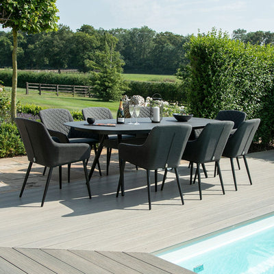 Maze Outdoors Zest 8 Seat Oval Dining Set / Charcoal House of Isabella UK