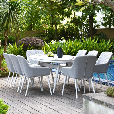 Maze Outdoors Zest 8 Seat Oval Dining Set / Lead Chine House of Isabella UK