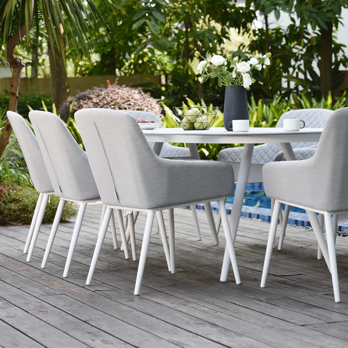 Maze Outdoors Zest 8 Seat Oval Dining Set / Lead Chine House of Isabella UK