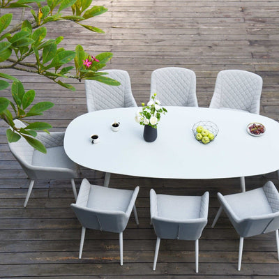 Maze Outdoors Zest 8 Seat Oval Dining Set / Lead Chine House of Isabella UK