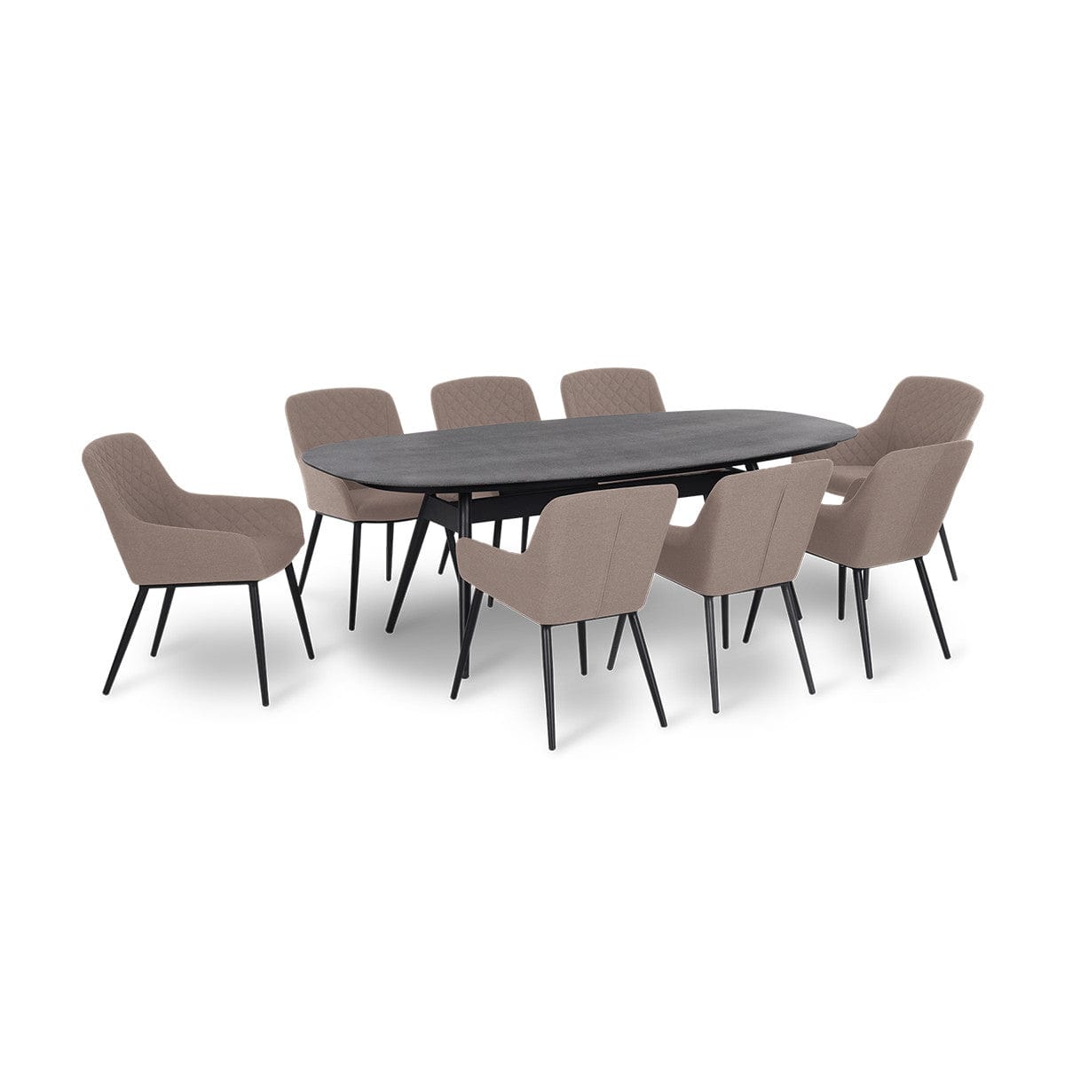 Maze Outdoors Zest 8 Seat Oval Dining Set / Taupe House of Isabella UK