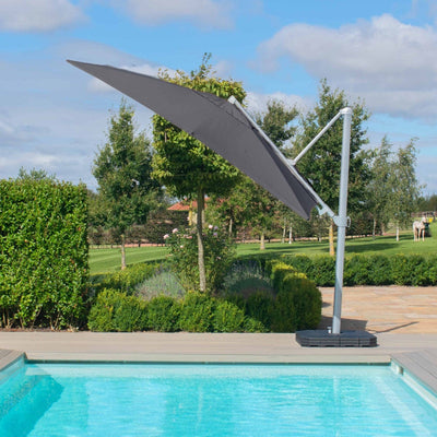 Maze Outdoors Zeus LED 3x3M Square Cantilever Parasol / Grey House of Isabella UK