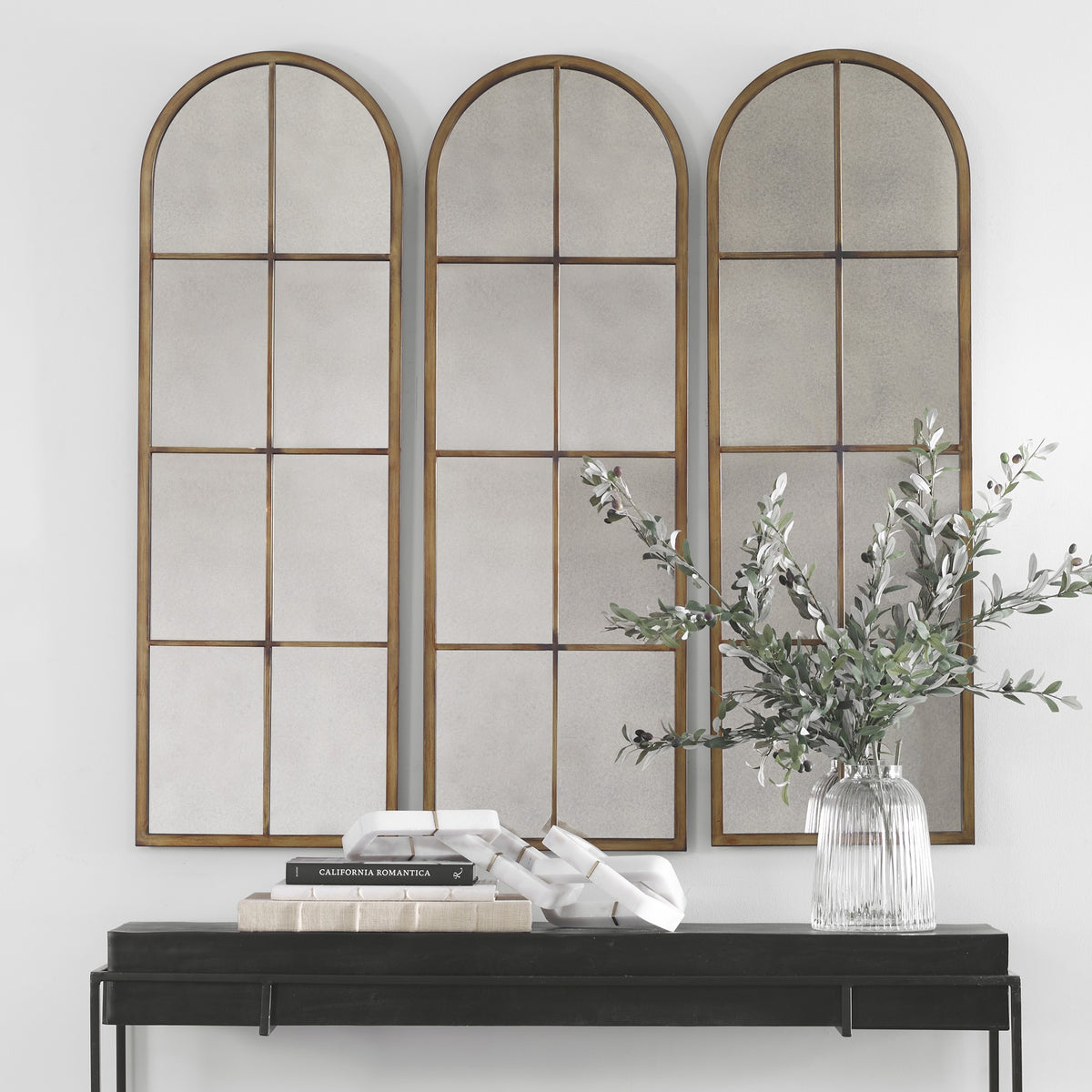Amiel Arched Brown Mirror