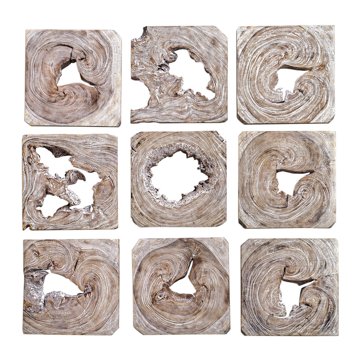 Bahati Wood Wall Art, S/9