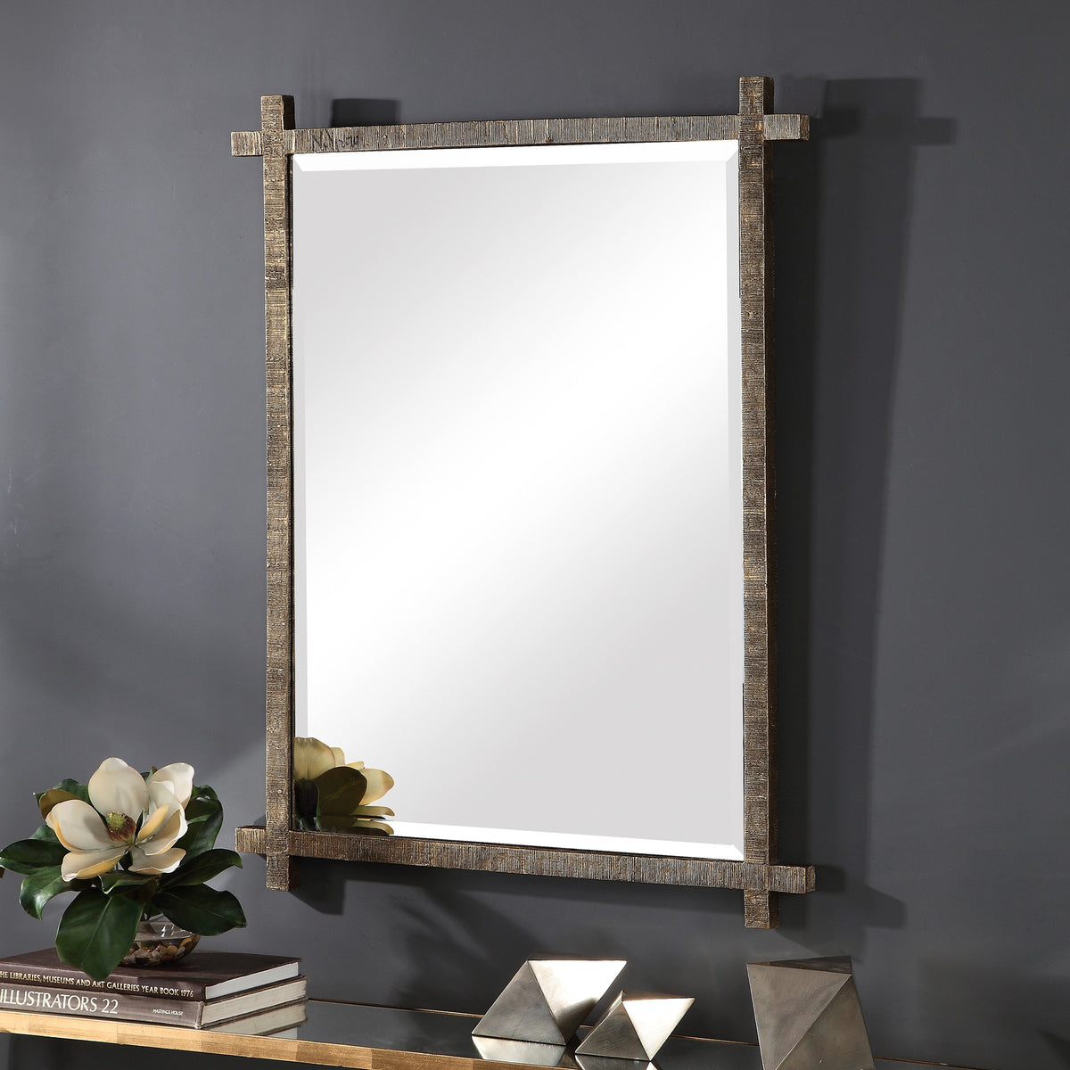 Abanu Rectangular Vanity Mirror in Gold
