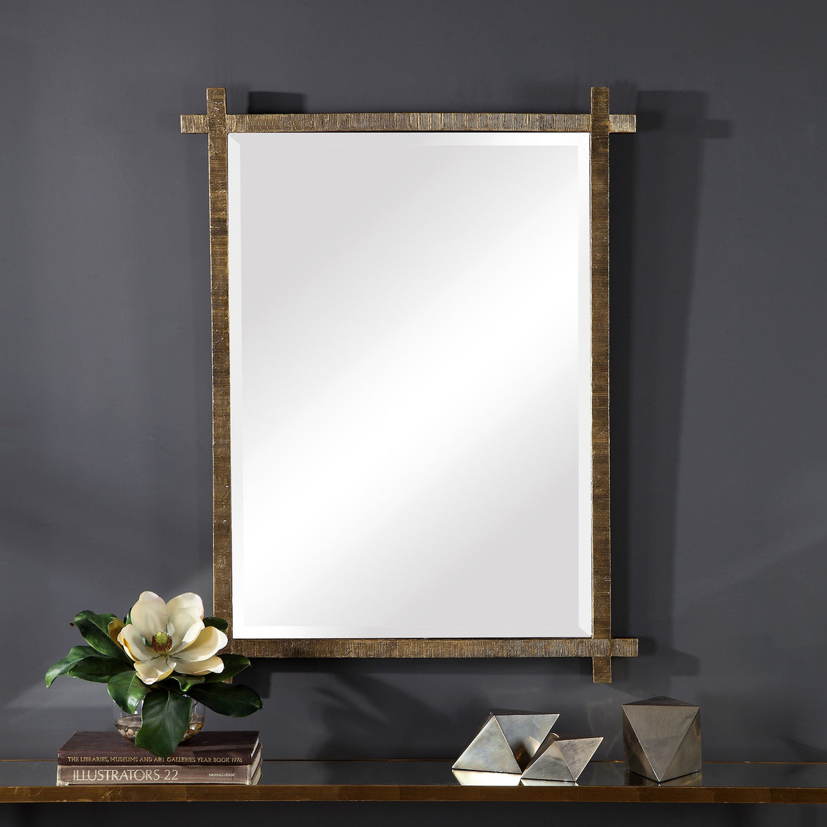 Abanu Rectangular Vanity Mirror in Gold