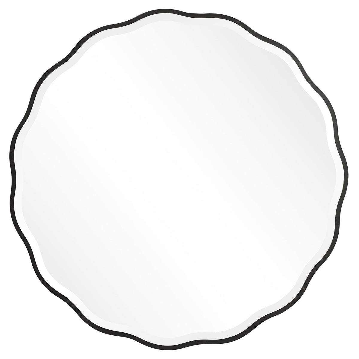 Aneta Black Round Mirror