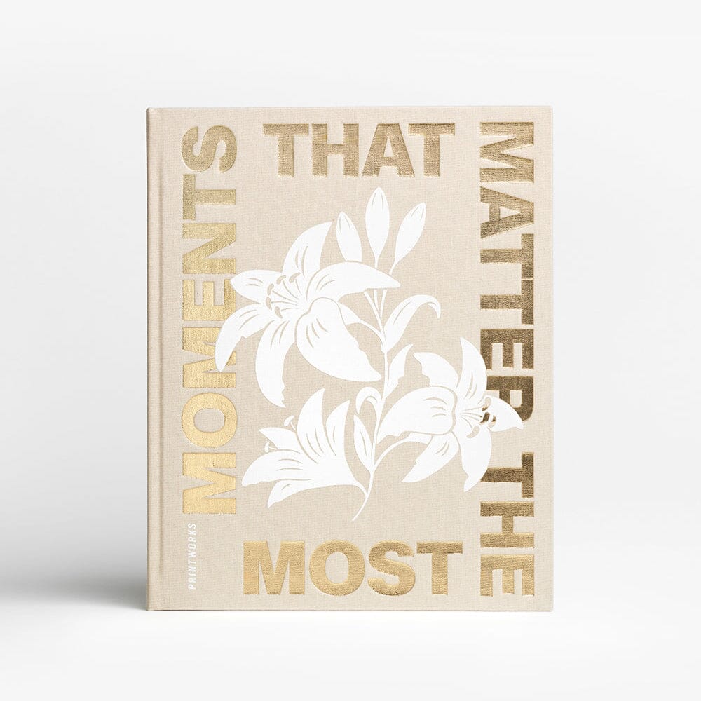 'Moments that Matter the Most' Beige & Gold Luxury Photo Album
