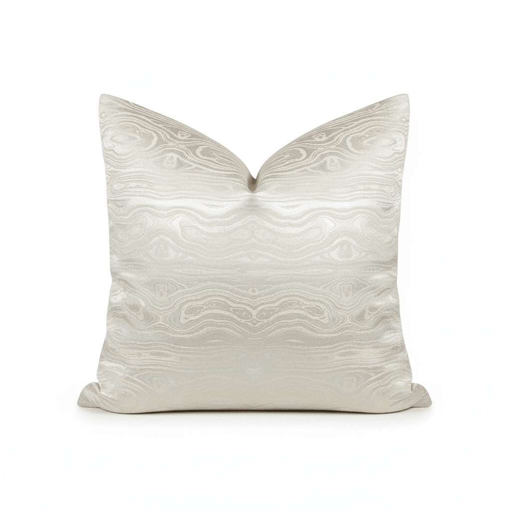 Nelly Cream & Silver Marble Metallic Cushion - 50x50cm