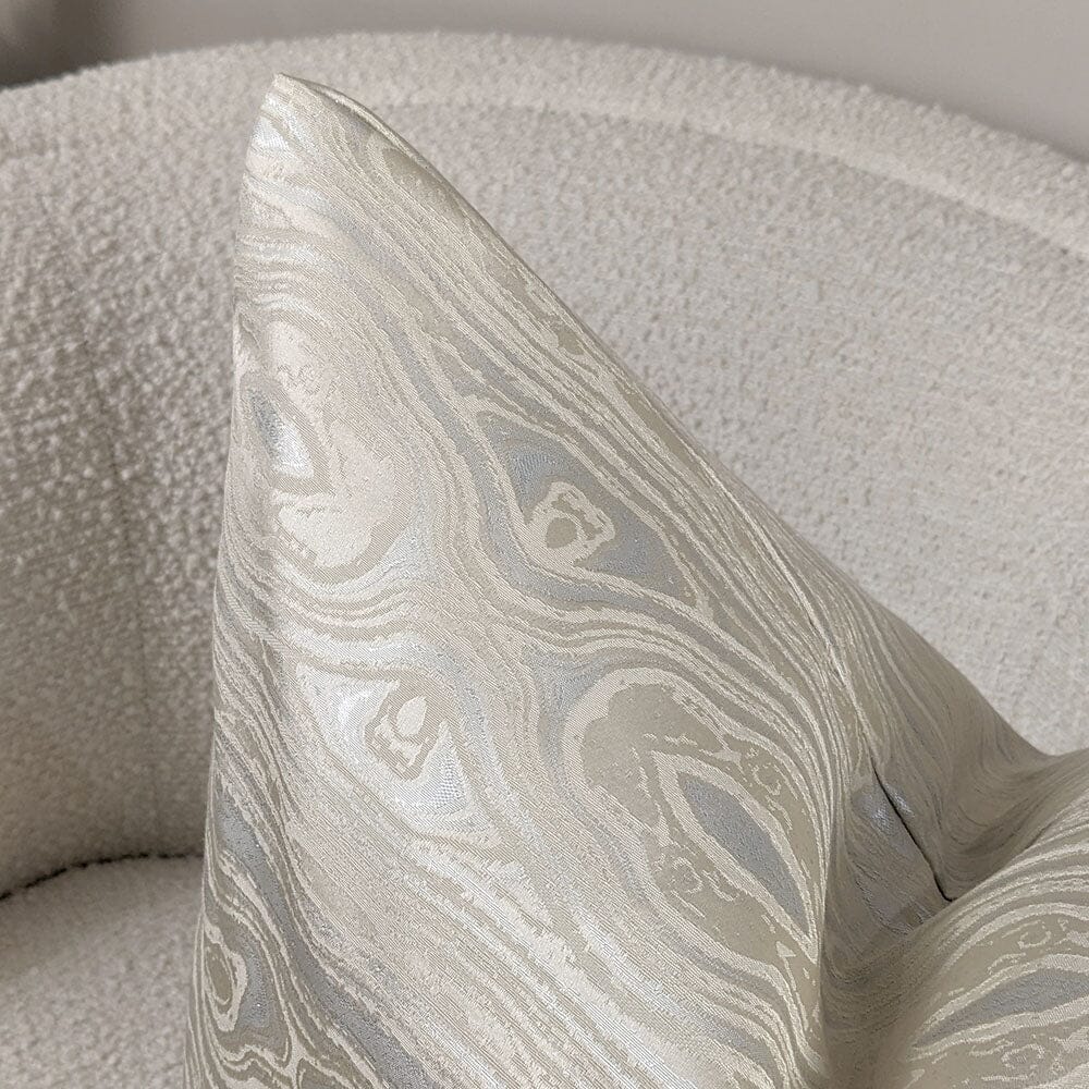 Nelly Cream & Silver Marble Metallic Cushion - 50x50cm