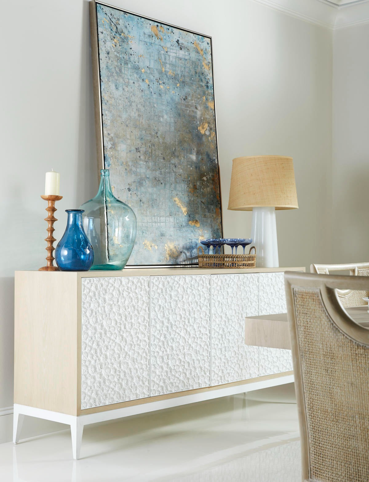Water Pelagic Sculpted Credenza