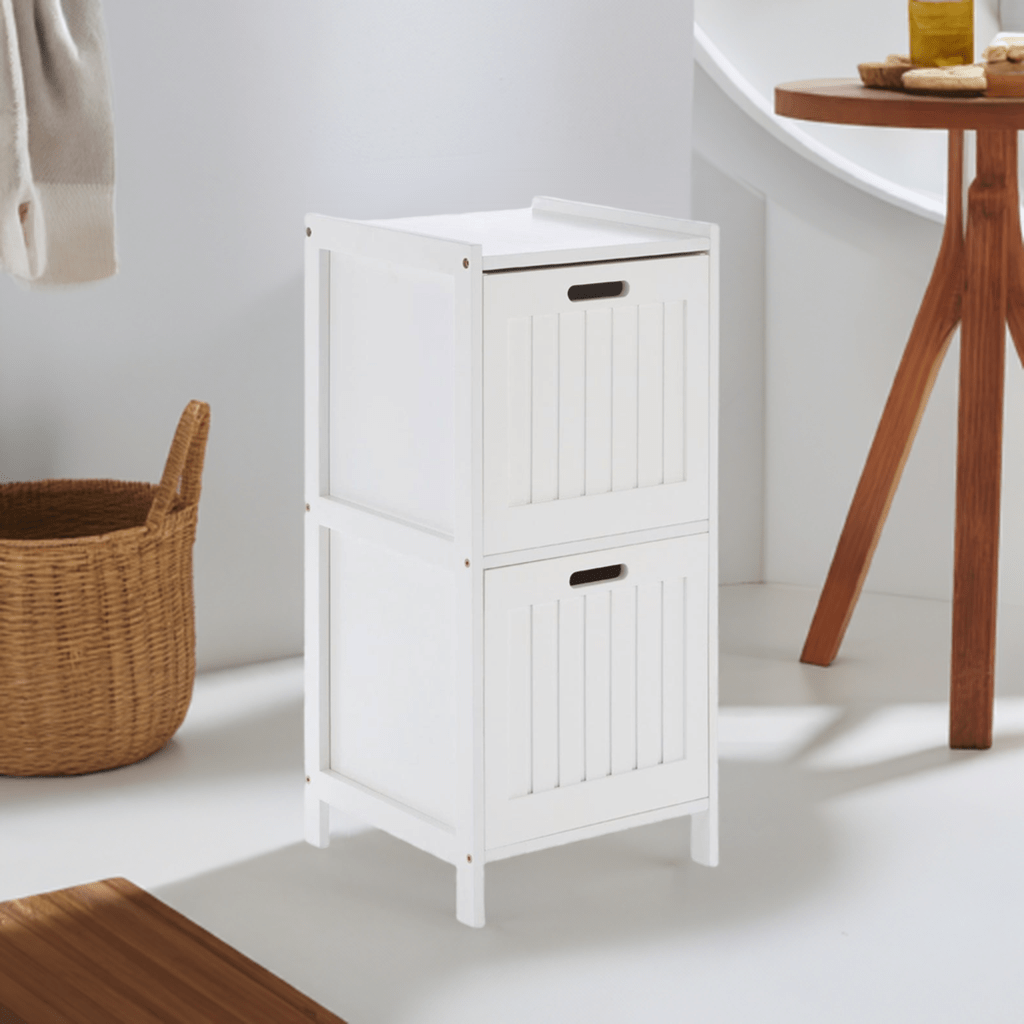 Noosa & Co. Accessories 2 Drawer Rustic Bathroom Shelf Unit House of Isabella UK